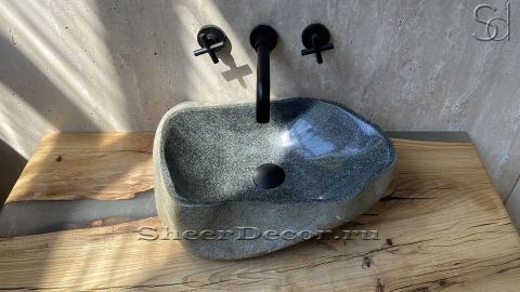 Раковина для ванной Piedra M282 из речного камня  Gris ИНДОНЕЗИЯ 00504511282_3