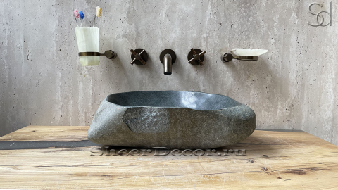 Раковина для ванной Piedra M292 из речного камня  Gris ИНДОНЕЗИЯ 00504511292_4