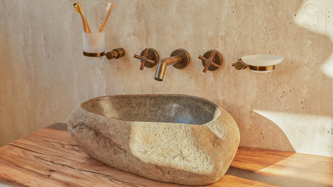 Раковина для ванной Piedra M296 из речного камня  Gris ИНДОНЕЗИЯ 00504511296_11