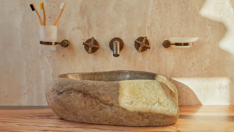 Раковина для ванной Piedra M296 из речного камня  Gris ИНДОНЕЗИЯ 00504511296_12