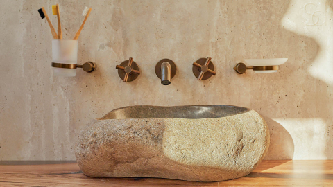 Раковина для ванной Piedra M296 из речного камня  Gris ИНДОНЕЗИЯ 00504511296_8