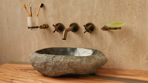 Раковина для ванной Piedra M302 из речного камня  Gris ИНДОНЕЗИЯ 00504511302_5