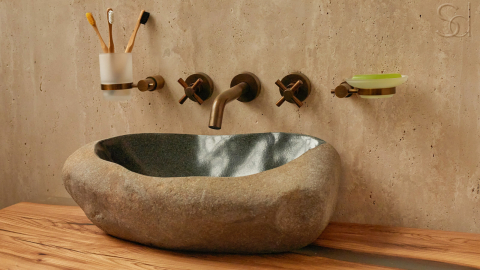 Раковина для ванной Piedra M315 из речного камня  Gris ИНДОНЕЗИЯ 00504511315_8