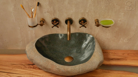 Раковина для ванной Piedra M315 из речного камня  Gris ИНДОНЕЗИЯ 00504511315_9