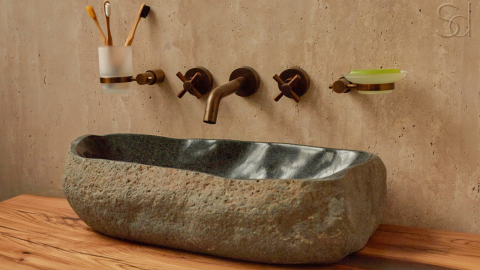 Раковина для ванной Piedra M316 из речного камня  Gris ИНДОНЕЗИЯ 00504511316_5