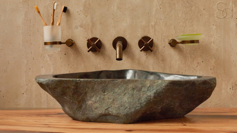 Раковина для ванной Piedra M319 из речного камня  Gris ИНДОНЕЗИЯ 00504511319_4