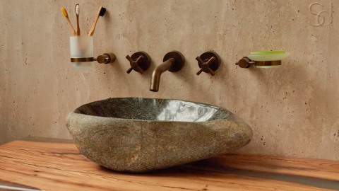 Раковина для ванной Piedra M330 из речного камня  Gris ИНДОНЕЗИЯ 00504511330_11