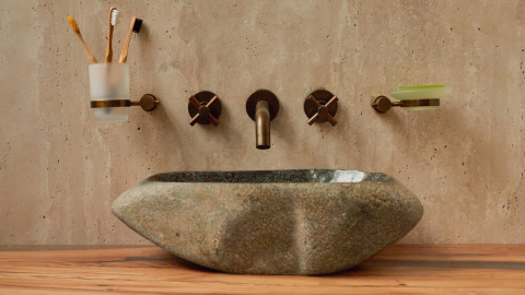Раковина для ванной Piedra M330 из речного камня  Gris ИНДОНЕЗИЯ 00504511330_7