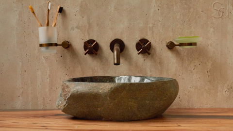 Раковина для ванной Piedra M331 из речного камня  Gris ИНДОНЕЗИЯ 00504511331_8