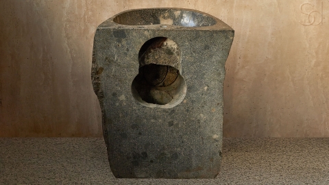 Раковина на ножке пьедестале Piedra M322 из речного камня  Gris ИНДОНЕЗИЯ 00504517322_7