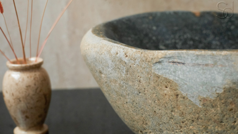 Раковина для ванной Piedra M340 из речного камня  Gris ИНДОНЕЗИЯ 00504511340_4
