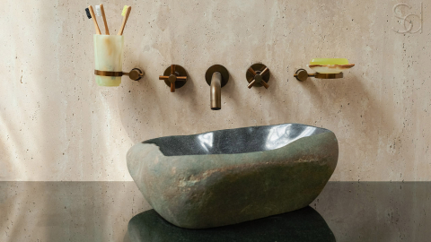 Раковина для ванной Piedra M341 из речного камня  Gris ИНДОНЕЗИЯ 00504511341_6