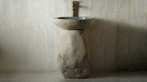 Мойка в ванную Piedra M548 из речного камня  Gris ИНДОНЕЗИЯ 00504517548_2