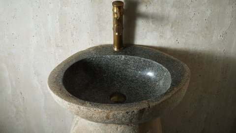 Мойка в ванную Piedra M548 из речного камня  Gris ИНДОНЕЗИЯ 00504517548_4