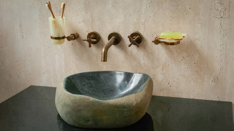 Раковина для ванной Piedra M342 из речного камня  Gris ИНДОНЕЗИЯ 00504511342_6