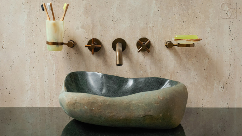 Раковина для ванной Piedra M343 из речного камня  Gris ИНДОНЕЗИЯ 00504511343_5