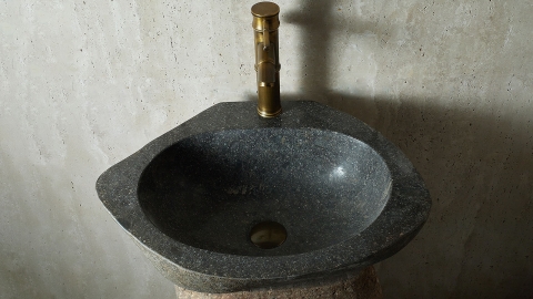 Гранитная раковина с пьедесталом Piedra M550 из серого камня Gris ИНДОНЕЗИЯ 00504517550 для  комнаты_3