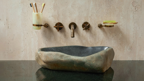 Раковина для ванной Piedra M344 из речного камня  Gris ИНДОНЕЗИЯ 00504511344_5