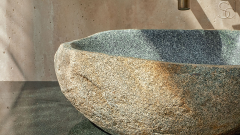 Раковина для ванной Piedra M345 из речного камня  Gris ИНДОНЕЗИЯ 00504511345_3