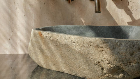 Раковина для ванной Piedra M346 из речного камня  Gris ИНДОНЕЗИЯ 00504511346_4