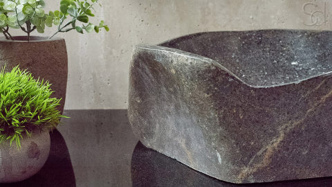 Раковина для ванной Piedra M421 из речного камня  Gris ИНДОНЕЗИЯ 00504511421_9