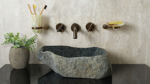 Раковина для ванной Piedra M349 из речного камня  Gris ИНДОНЕЗИЯ 00504511349_6