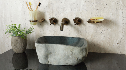 Раковина для ванной Piedra M363 из речного камня  Gris ИНДОНЕЗИЯ 00504511363_3