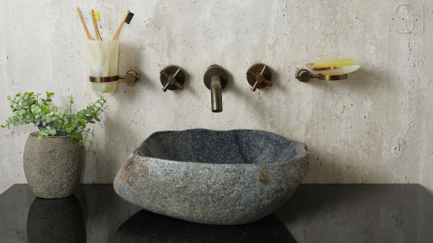 Раковина для ванной Piedra M360 из речного камня  Gris ИНДОНЕЗИЯ 00504511360_3