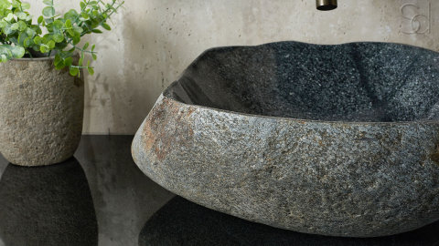 Раковина для ванной Piedra M360 из речного камня  Gris ИНДОНЕЗИЯ 00504511360_5
