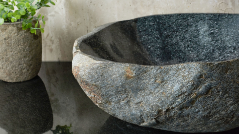 Раковина для ванной Piedra M360 из речного камня  Gris ИНДОНЕЗИЯ 00504511360_9