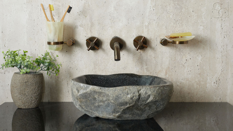 Раковина для ванной Piedra M377 из речного камня  Gris ИНДОНЕЗИЯ 00504511377_6