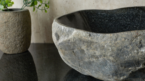 Раковина для ванной Piedra M377 из речного камня  Gris ИНДОНЕЗИЯ 00504511377_9