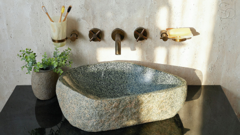 Раковина для ванной Piedra M408 из речного камня  Gris ИНДОНЕЗИЯ 00504511408_4