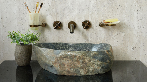 Мойка в ванную Piedra M402 из речного камня  Gris ИНДОНЕЗИЯ 00504511402_5