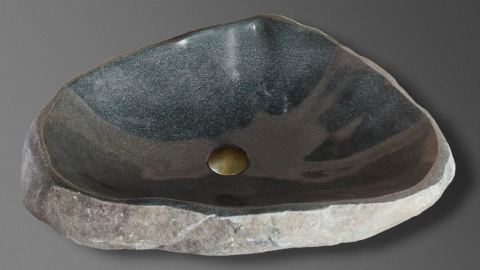 Раковина для ванной Piedra M394 из речного камня  Gris ИНДОНЕЗИЯ 00504511394_1