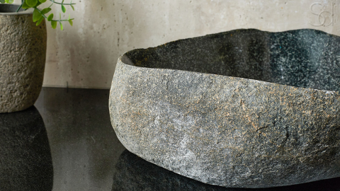 Раковина для ванной Piedra M399 из речного камня  Gris ИНДОНЕЗИЯ 00504511399_9