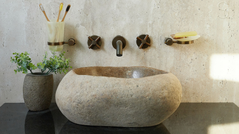 Мойка в ванную Piedra M440 из речного камня  Gris ИНДОНЕЗИЯ 00504511440_7