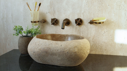 Мойка в ванную Piedra M440 из речного камня  Gris ИНДОНЕЗИЯ 00504511440_8