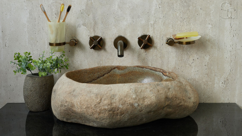 Мойка в ванную Piedra M430 из речного камня  Gris ИНДОНЕЗИЯ 00504511430_3