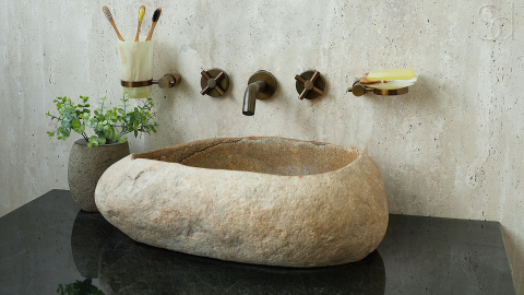 Мойка в ванную Piedra M430 из речного камня  Gris ИНДОНЕЗИЯ 00504511430_7