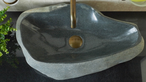 Раковина для ванной Piedra M539 из речного камня  Gris ИНДОНЕЗИЯ 00504511539_3