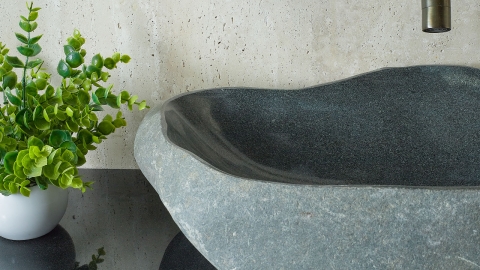 Раковина для ванной Piedra M539 из речного камня  Gris ИНДОНЕЗИЯ 00504511539_4