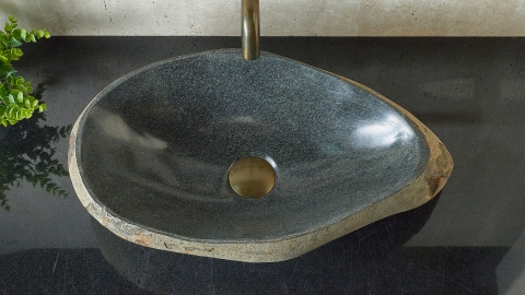 Раковина для ванной Piedra M540 из речного камня  Gris ИНДОНЕЗИЯ 00504511540_3