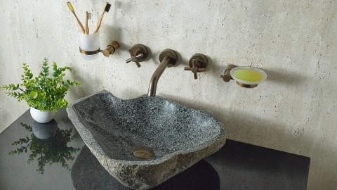 Мойка в ванную Piedra M542 из речного камня  Gris ИНДОНЕЗИЯ 00504511542_2