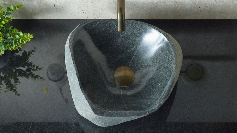 Раковина для ванной Piedra M544 из речного камня  Gris ИНДОНЕЗИЯ 00504511544_3