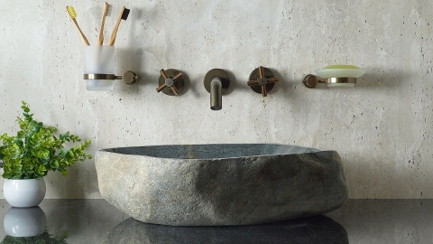 Мойка в ванную Piedra M560 из речного камня  Gris ИНДОНЕЗИЯ 00504511560_1