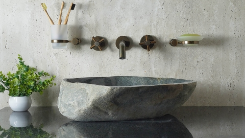 Мойка в ванную Piedra M560 из речного камня  Gris ИНДОНЕЗИЯ 00504511560_4