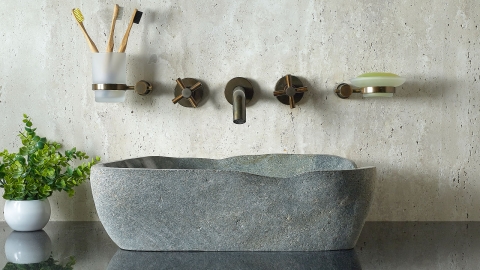 Раковина для ванной Piedra M561 из речного камня  Gris ИНДОНЕЗИЯ 00504511561_4
