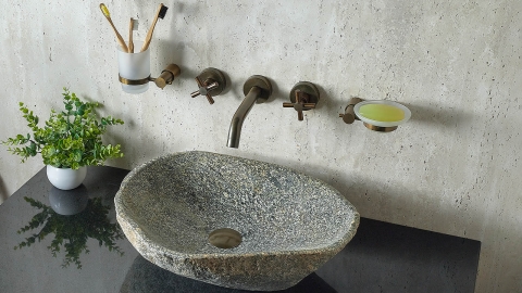 Раковина для ванной Piedra M562 из речного камня  Gris ИНДОНЕЗИЯ 00504511562_2