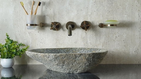 Раковина для ванной Piedra M562 из речного камня  Gris ИНДОНЕЗИЯ 00504511562_4